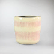 Cream Pink/Black Ceramic Pot 'Bamboo'  Ø 16 cm